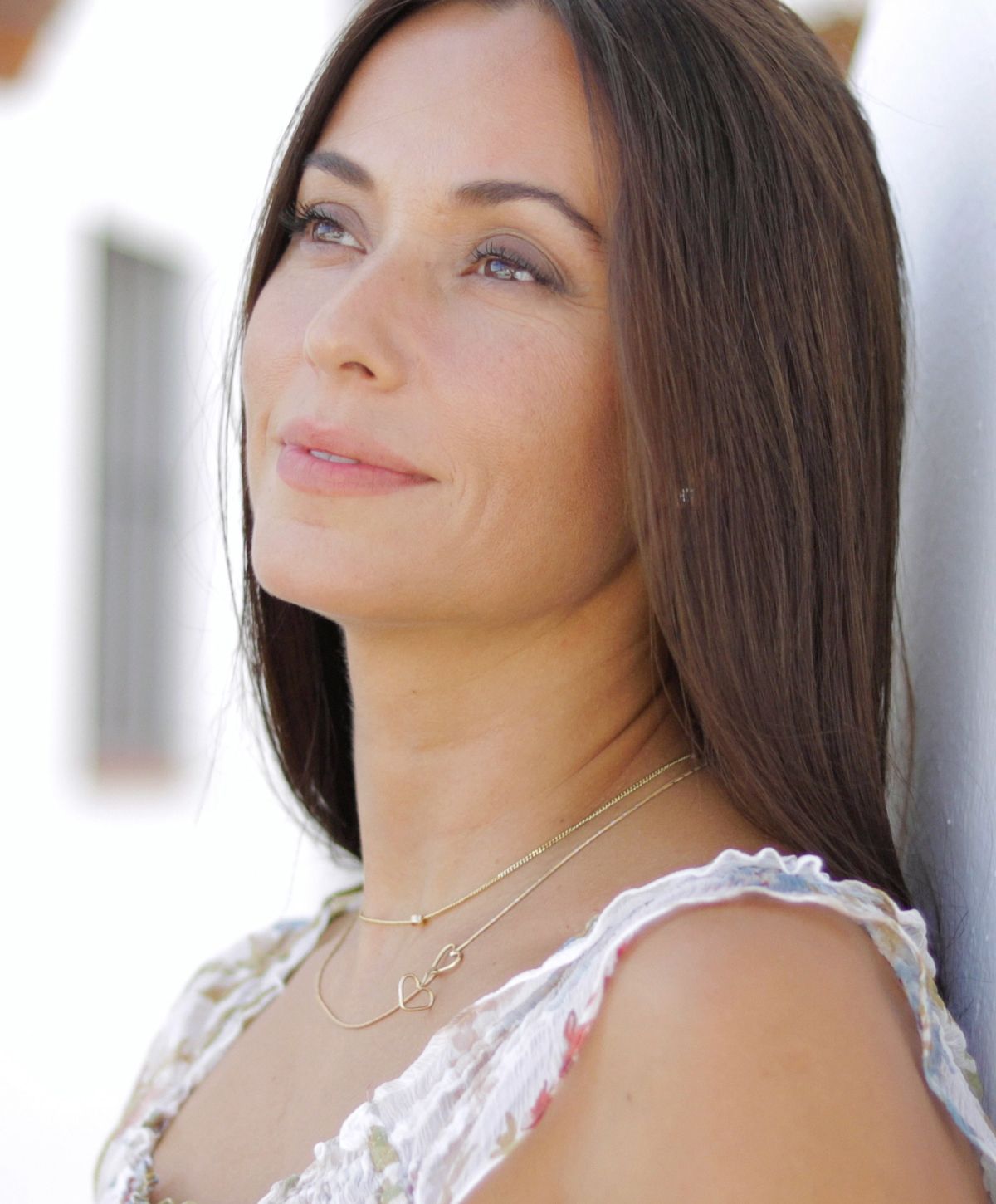 Newport Beach chin liposuction model, looking content